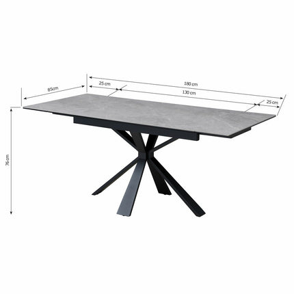 Jordan Ceramic Extending Dining Table + 6 Grey Chairs, Seats 6-8 – view 2