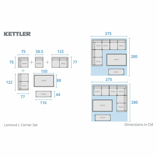 Kettler Lomond Modular Deep Seating Corner Patio Set – view 2