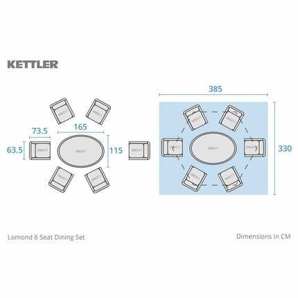 Kettler Lomond 6 Piece Wicker Dining Set – view 2