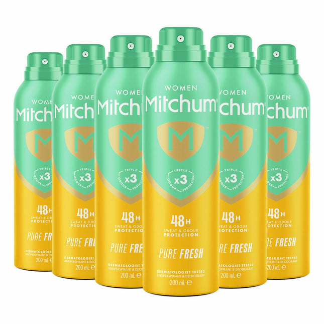 Mitchum Woman Pure Fresh Anti-Perspirant Spray, 6 x 200ml