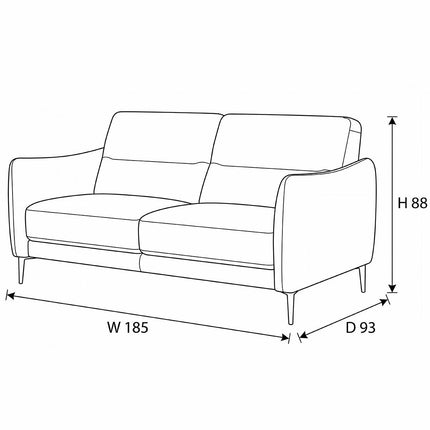 Nicoletti Jupiter Grey Leather Large 2 Seater Sofa – view 2