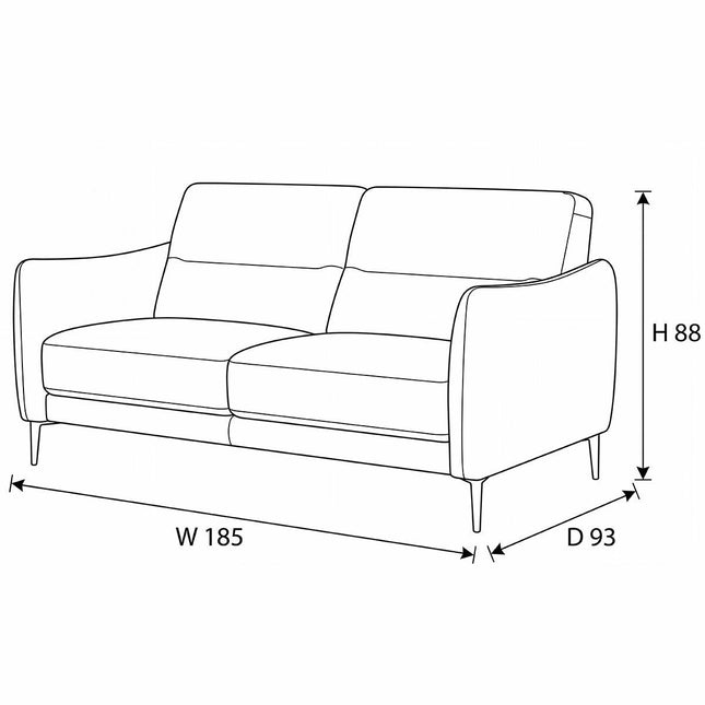 Nicoletti Jupiter Grey Leather Large 2 Seater Sofa – view 2