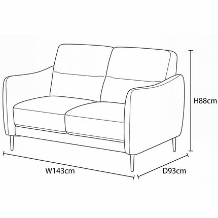 Nicoletti Jupiter Grey Leather 2 Seater Sofa – view 2