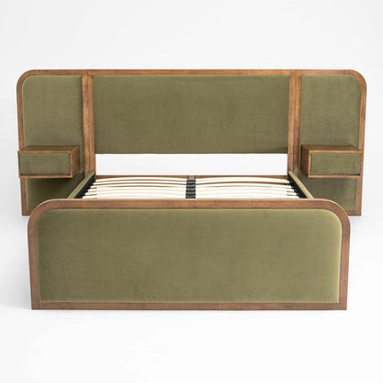 Travis Bed Green Velvet Bed Frame in 2 Sizes – view 2