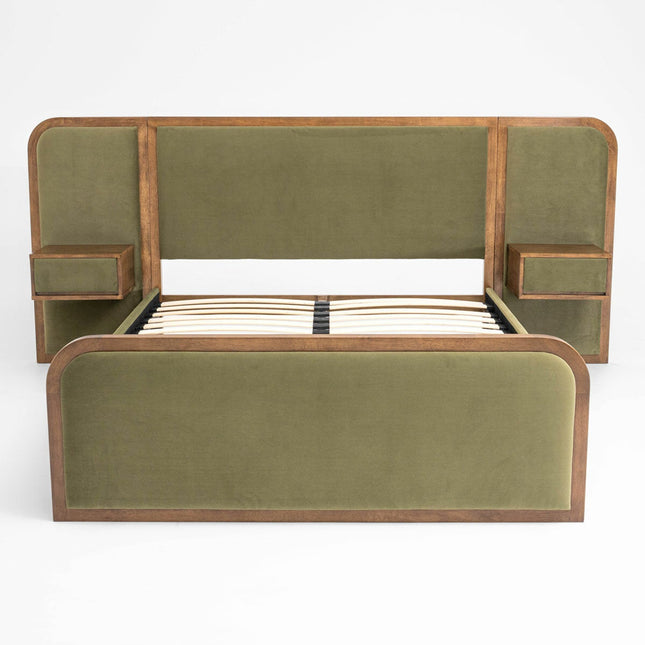 Travis Bed Green Velvet Bed Frame in 2 Sizes – view 2