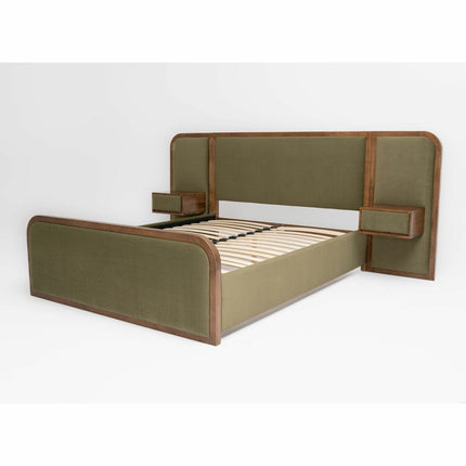 Travis Bed Green Velvet Bed Frame in 2 Sizes – view 4