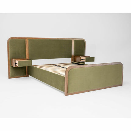 Travis Bed Green Velvet Bed Frame in 2 Sizes – view 3