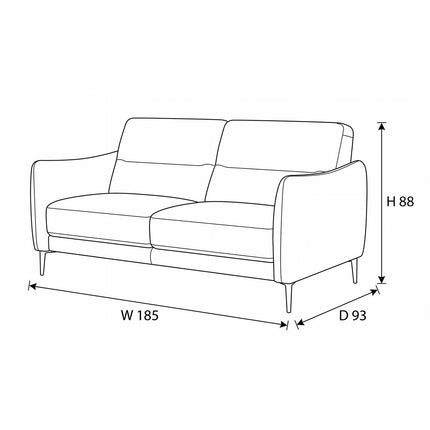 Nicoletti Jupiter Taupe Leather Large 2 Seater Sofa – view 2