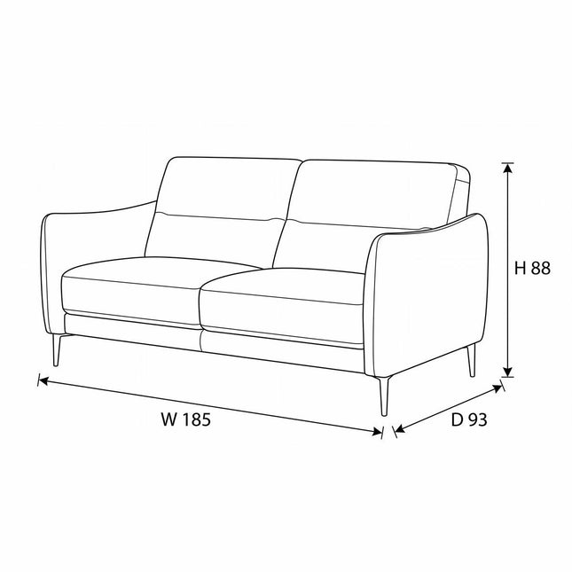 Nicoletti Jupiter Taupe Leather Large 2 Seater Sofa – view 2
