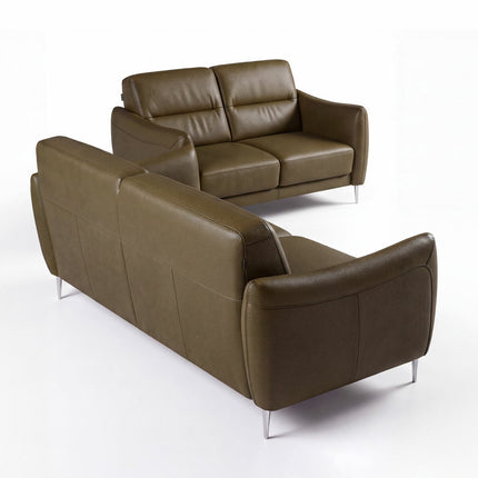 Nicoletti Jupiter Taupe Leather Large 2 Seater Sofa – view 4