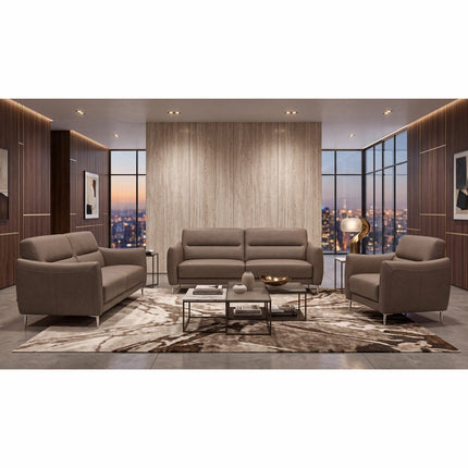 Nicoletti Jupiter Taupe Leather Large 2 Seater Sofa – view 6
