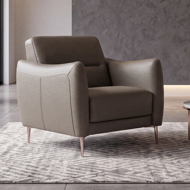 Nicoletti Jupiter Taupe Leather Armchair