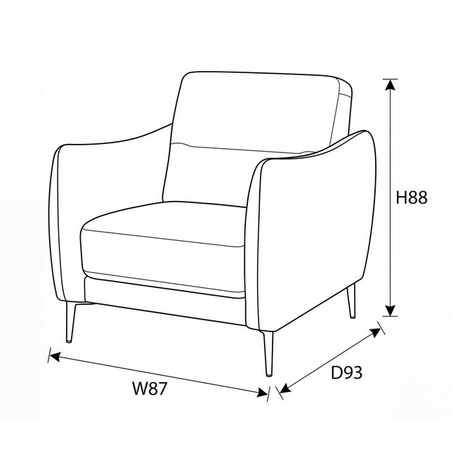 Nicoletti Jupiter Taupe Leather Armchair – view 2