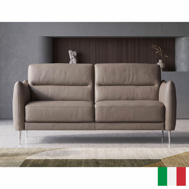 Nicoletti Jupiter Grey Leather Large 2 Seater Sofa