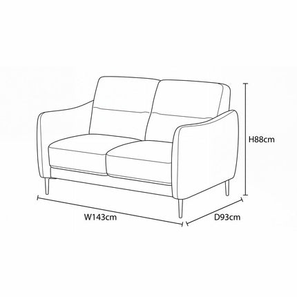 Nicoletti Jupiter Taupe Leather 2 Seater Sofa – view 2