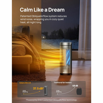 DREO DR-HSH003 Solaris Plus Ceramic Heater in Silver – view 8