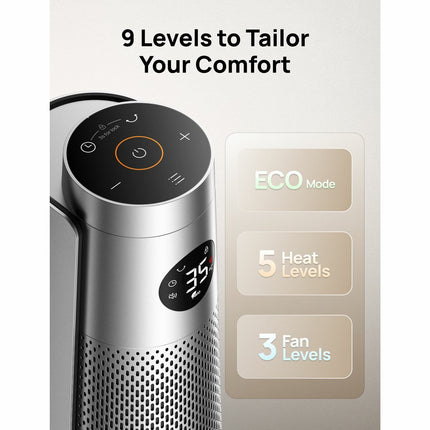 DREO DR-HSH008 718 Tower Heater in Silver – view 6