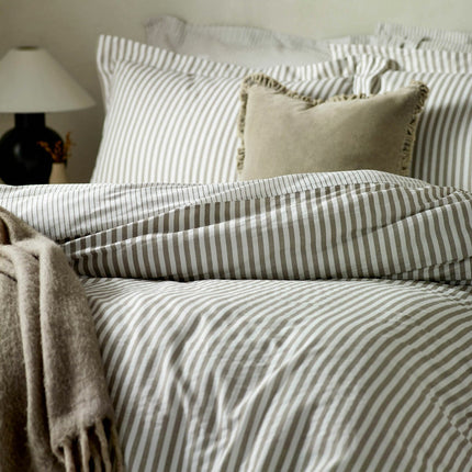 Yard Hebden 100% Cotton Mole Stripe Duvet Cover Set in 4 Sizes – view 3