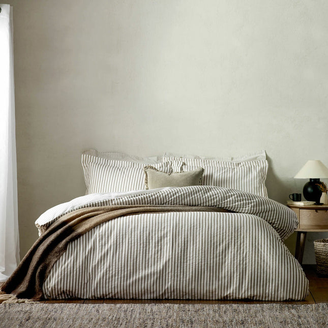 Yard Hebden 100% Cotton Mole Stripe Duvet Cover Set in 4 Sizes