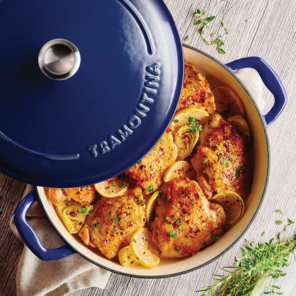 Tramontina Enamel Cast Iron Shallow Casserole Dish, 30cm / 3.8L in 2 Colours – view 6