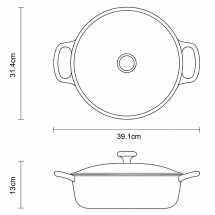 Tramontina Enamel Cast Iron Shallow Casserole Dish, 30cm / 3.8L in 2 Colours – view 7