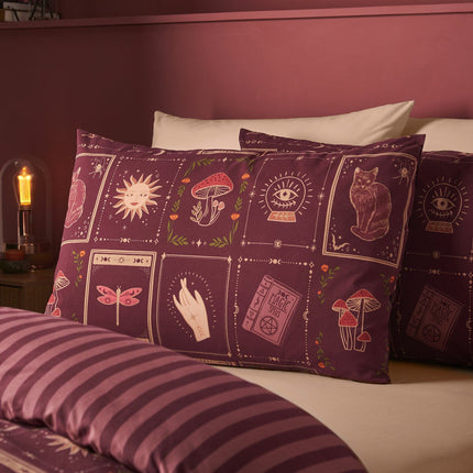 Catherine Lansfield Plum Enchanted Witchcraft Duvet Cover Set In 3 Sizes – view 3