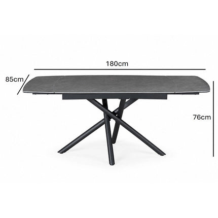 Indus Valley Skylar Small Ceramic Extending Dining Table + 6 Grey Chairs, Seats 6 – view 3