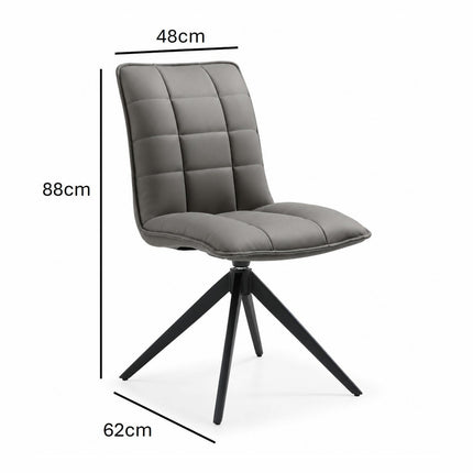 Indus Valley Skylar Grey Faux Leather Dining Chair, 2 Pack – view 2
