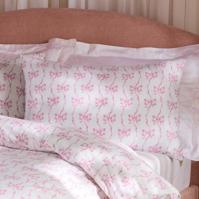 Cath Kidston Pink Ribbons And Bows Reversible Cotton Duvet Cover Set In 4 Sizes – view 2