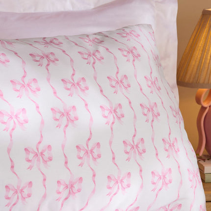 Cath Kidston Pink Ribbons And Bows Reversible Cotton Duvet Cover Set In 4 Sizes – view 3