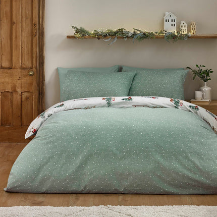 Catherine Lansfield Brushed Cotton Christmas Dogs Reversible Duvet Cover Set In 4 Sizes – view 2