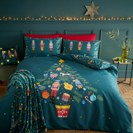 Catherine Lansfield Christmas Nutcracker Reversible Duvet Cover Set – view 2