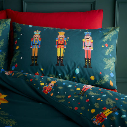 Catherine Lansfield Christmas Nutcracker Reversible Duvet Cover Set – view 4