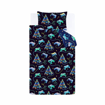 Catherine Lansfield Navy Christmas Gamer Duvet Cover Set In 2 Sizes – view 6