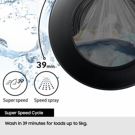 Samsung Series 5 WD90HG5U34BEEU 9/6kg Washer Dryer, D Rated in White – view 6