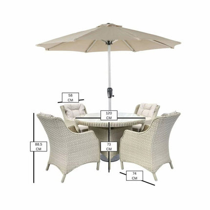 Bramblecrest Woodchester 5 Piece Patio Dining Set