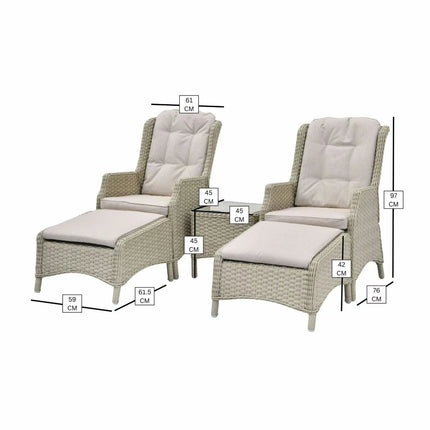 Bramblecrest Woodchester Reclining Sun Lounger - Set of 2