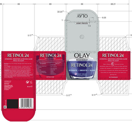 Olay Regenerist Retinol 24 Night Moisturiser Cream, 2 x 50ml – view 8