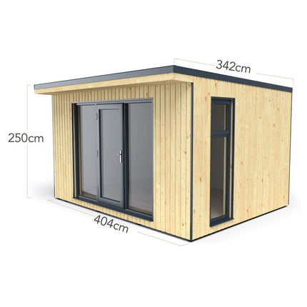 Installed Forest Garden Xtend Insulated Garden Room 13ft 3" x 10ft (4 x 3m) – view 2