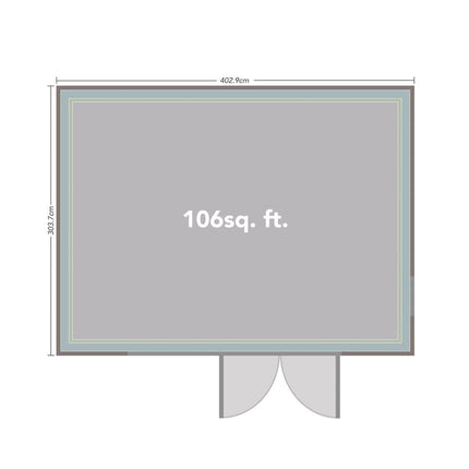 Installed Forest Garden Xtend Insulated Garden Room 13ft 3" x 10ft (4 x 3m) – view 4