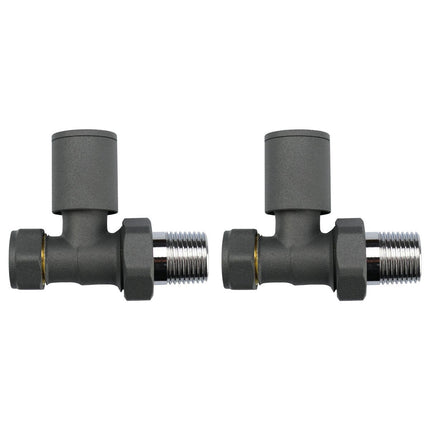 Ultraheat Cylindrical-25 Horizontal Manual Valve + L/S (Pair) - Anthacite Grey