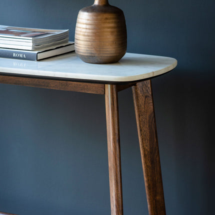 Gallery Barcelona White Marble Top Console Table – view 3