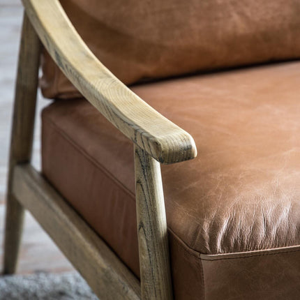 Gallery Reliant Brown Leather Armchair – view 3