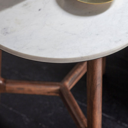Gallery Barcelona White Marble Top Side Table – view 3
