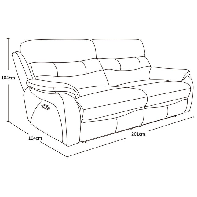Fletcher Light Grey Leather Power Reclining Large 2 Seater Sofa with Power Headrest – view 2