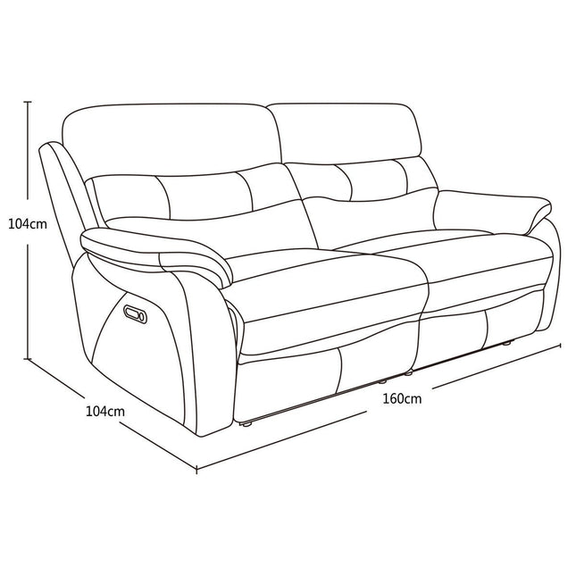 Fletcher Light Grey Leather Power Reclining 2 Seater Sofa with Power Headrest – view 2