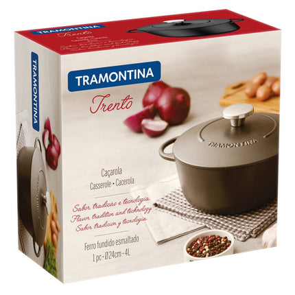 Tramontina Enamelled Cast Iron Casserole Dish, 24cm / 4.0L – view 6