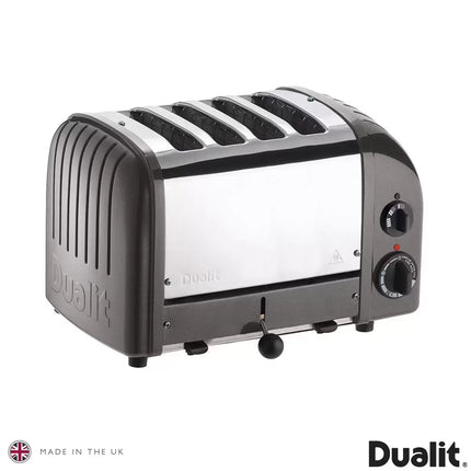 Dualit 4 Slot Classic Toaster With Sandwich Cage, Metallic Charcoal