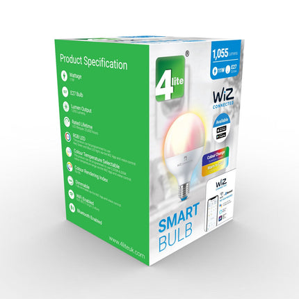 4lite WiZ Connected LED G95 E27 Colour Tuneable Smart Bulb, 2 Pack – view 3