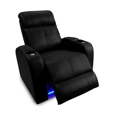 Valencia Verona Row of 5 Black Leather Power Reclining Home Theatre Seating – view 4